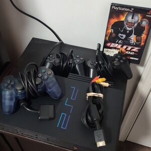 PS2 console, s-video cable, three controllers one game,tested, SCPH 39001/n
